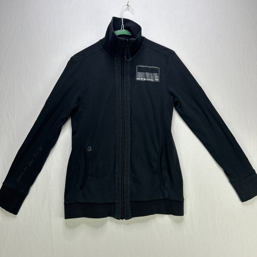 G Star Raw Full Zip Up Sweater Jacket Women's Size Large Norther Cardigan Black
